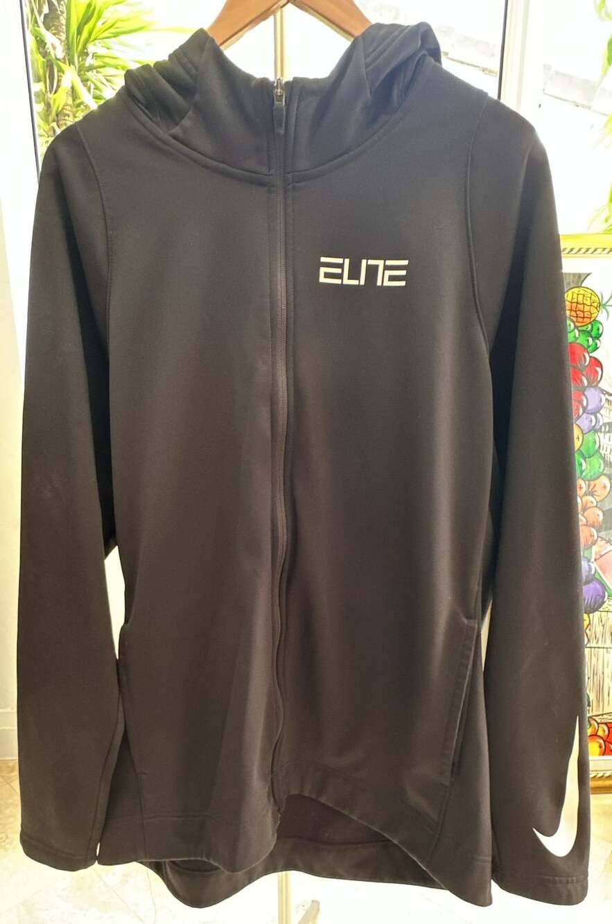 Nike Elite Dri-Fit Full-Zip Hoodie Jacket Black Size XL